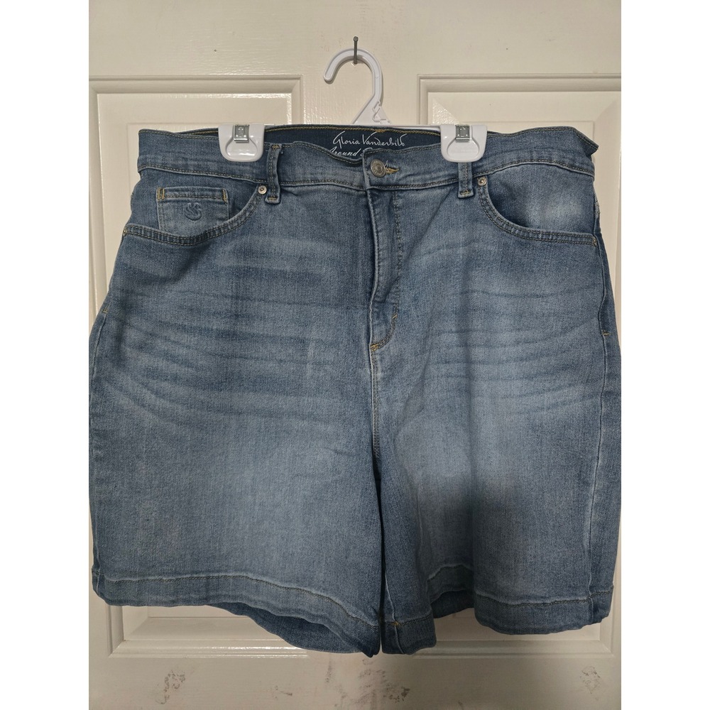 Gloria Vanderbilt All-Around Slimming Denim Shorts Womens 16 Blue Medium Wash